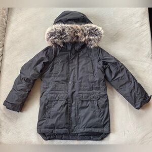 Kids Lands' End Expedition Down Winter Parka Jacket | Black | S 6/7